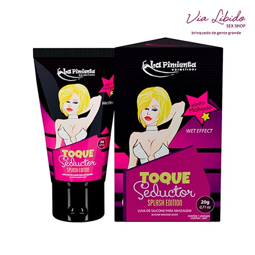 Toque Seductor Efeito Molhado Luva Siliconada