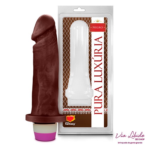 Pênis Realístico Marrom Com Vibro - 18cm X 4,5cm